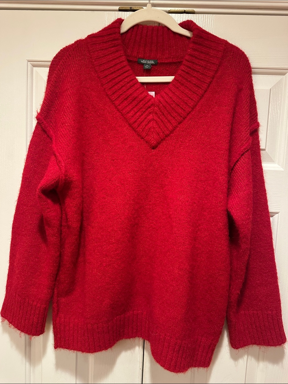 Target wild fable Cherry Red V-Neck Knit Sweater size XS